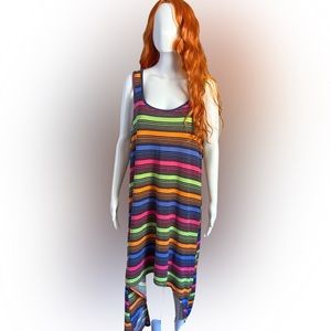 Woman’s sleeveless colored summer dress